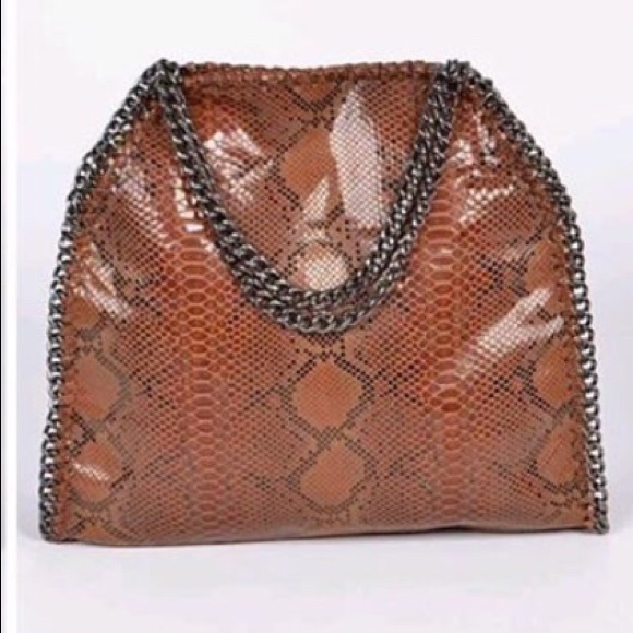 1. Left! Snakeskin Print Vegan Leather Bag - Picture 2 of 8